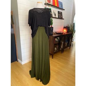 Army Green Maxi Skirt